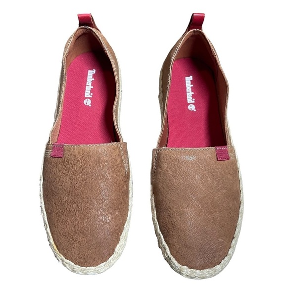 Timberland Barcelona Bay Leather Slip On Espadrille Loafers NEW Size 6.5 Rust - Picture 2 of 9